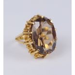 Rauchtopas-Ring, 585er Gold, Gew.8,44g