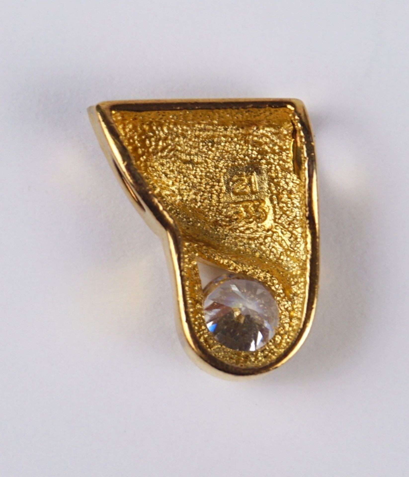 Kettenanhänger mit rundem, facettierten Zirkonia, 333er Gold, Gew.2,67g - Bild 3 aus 3