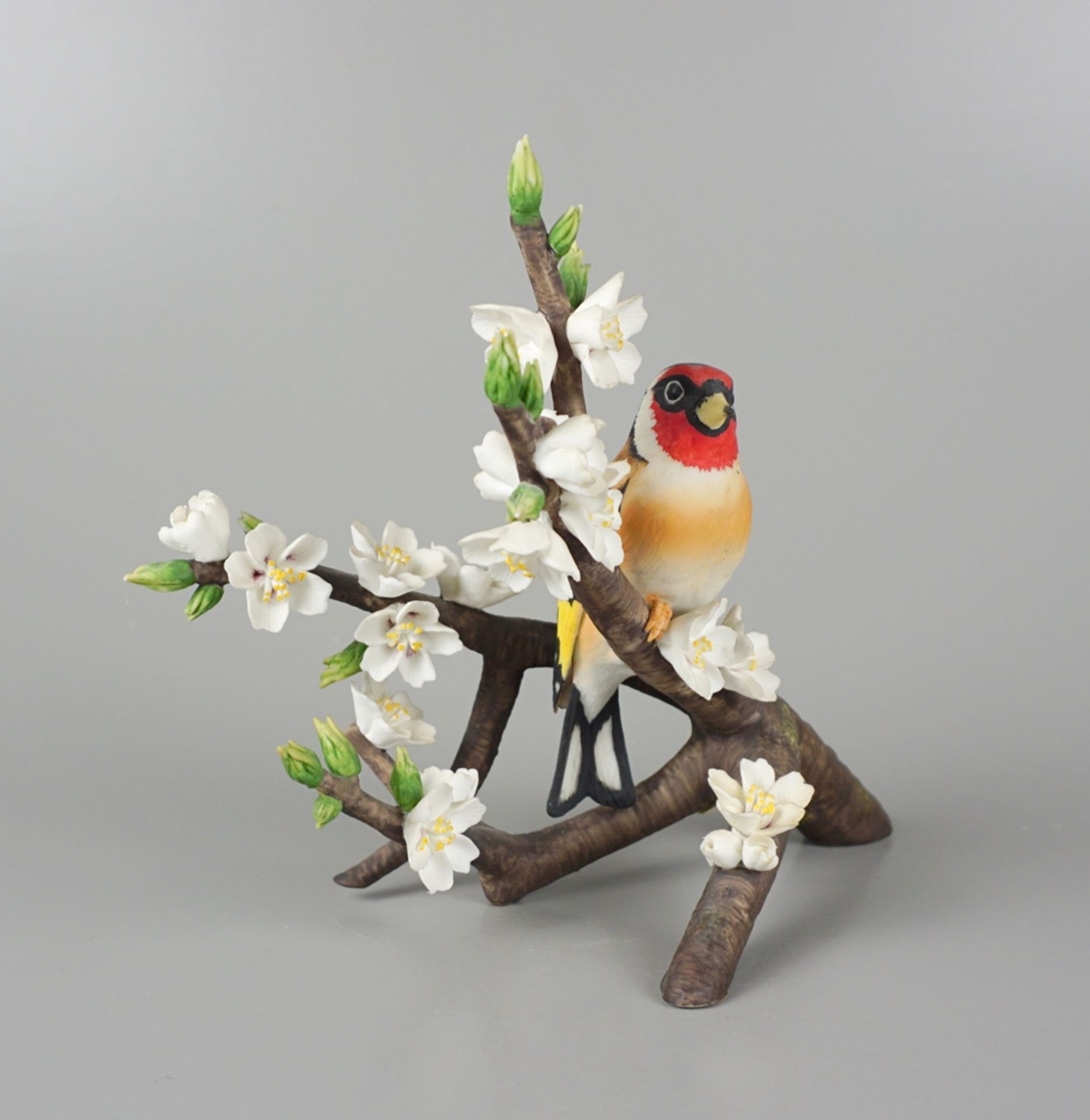 Goldfink auf Kirschblütenzweig, Franklin Porzellan - Bild 2 aus 4