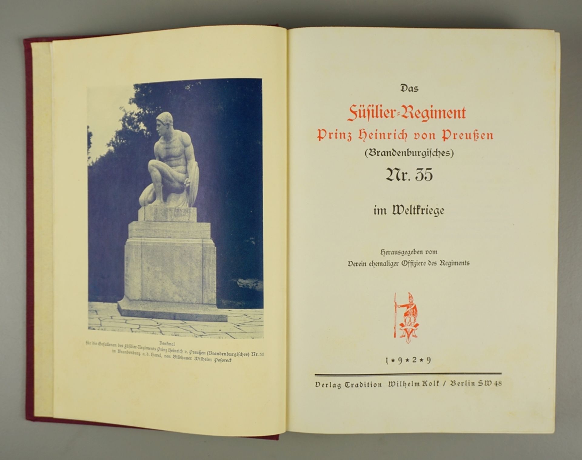 Buch "Das Füsilier-Rgt. Prinz Heinrich von Preußen (Brandenburgisches) Nr.35 im Weltkriege" - Image 2 of 3