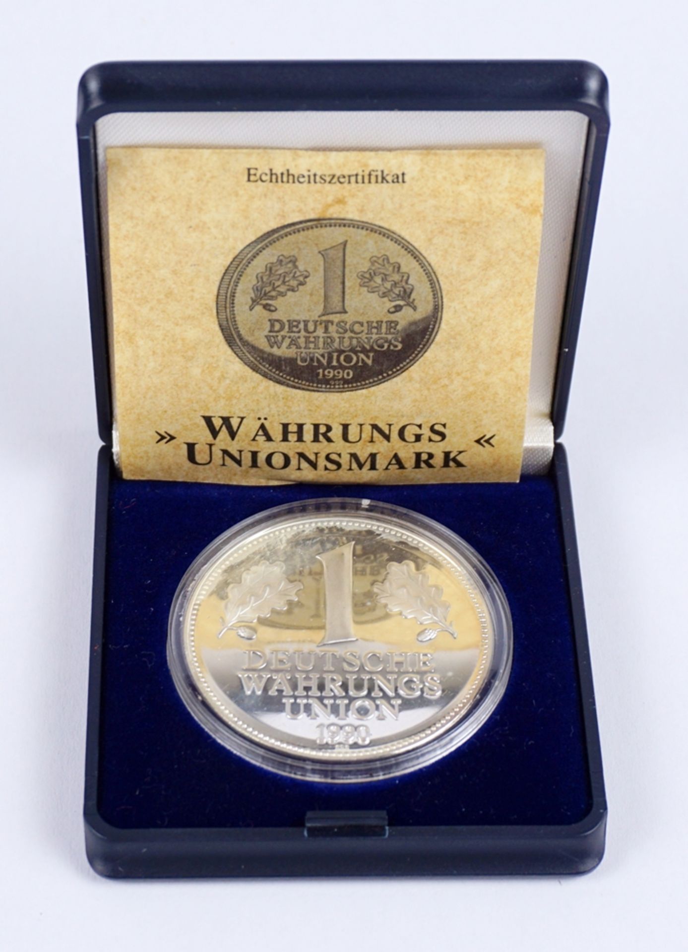 1 Deutsche Währungsunionsmark, 1990, 999er Silber, Gew.20,1g - Image 2 of 2