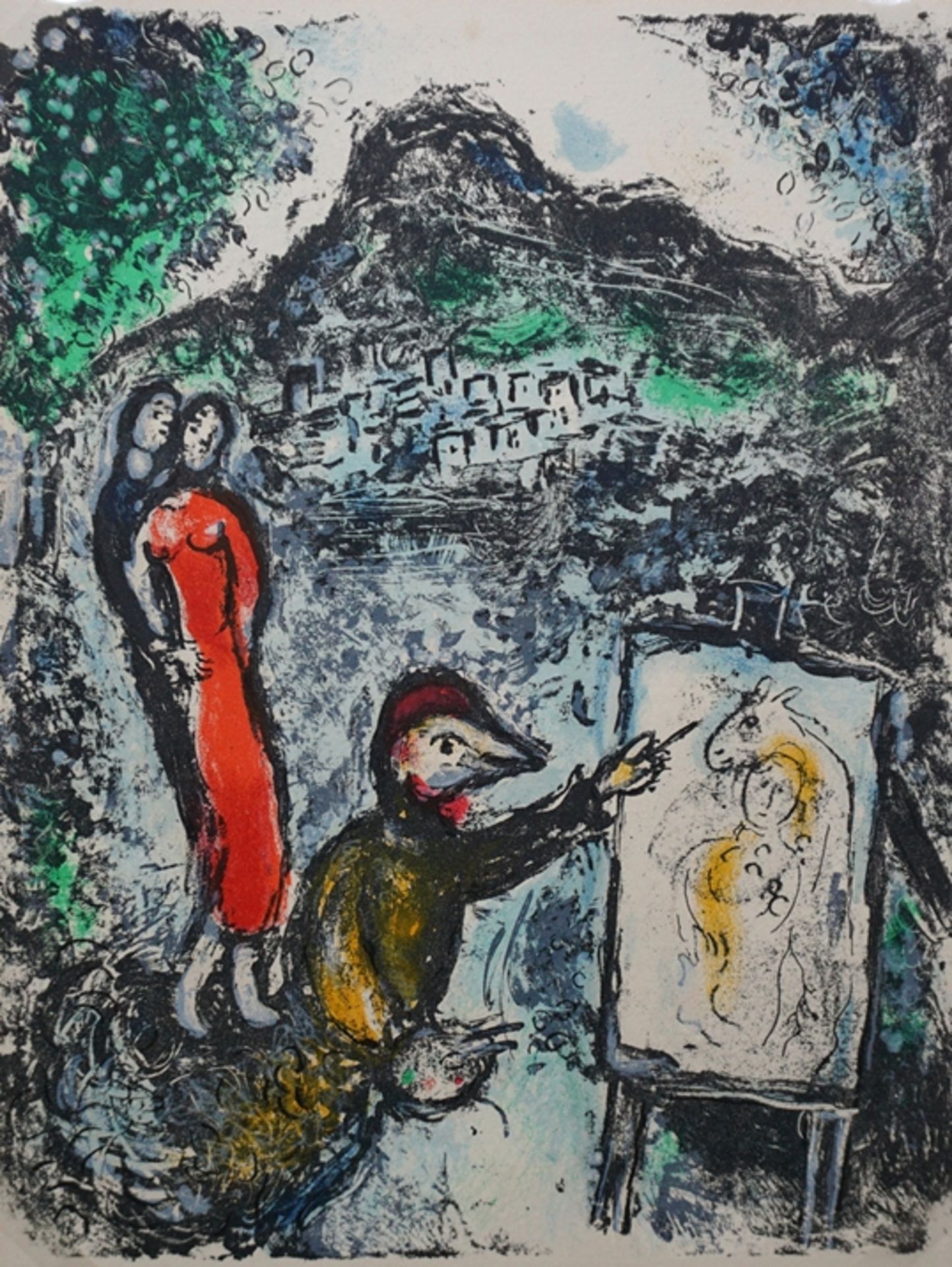 Marc Chagall (1887, Peskowatik/BLR - 1985, Saint-Paul-de-Vence/FR), "Devant St. Jeannet", 1972, Far