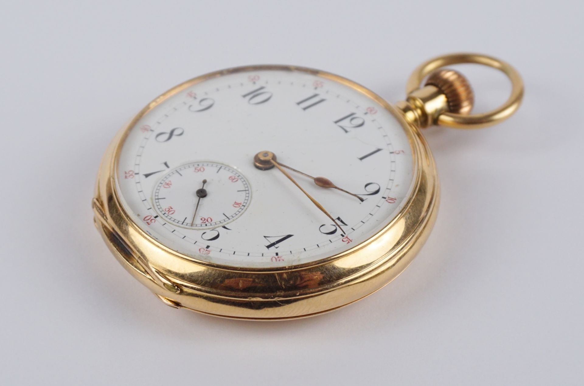 Taschenuhr, Dürrstein & Co., Dresden, 585er Gelbgold, um 1910 - Bild 2 aus 5