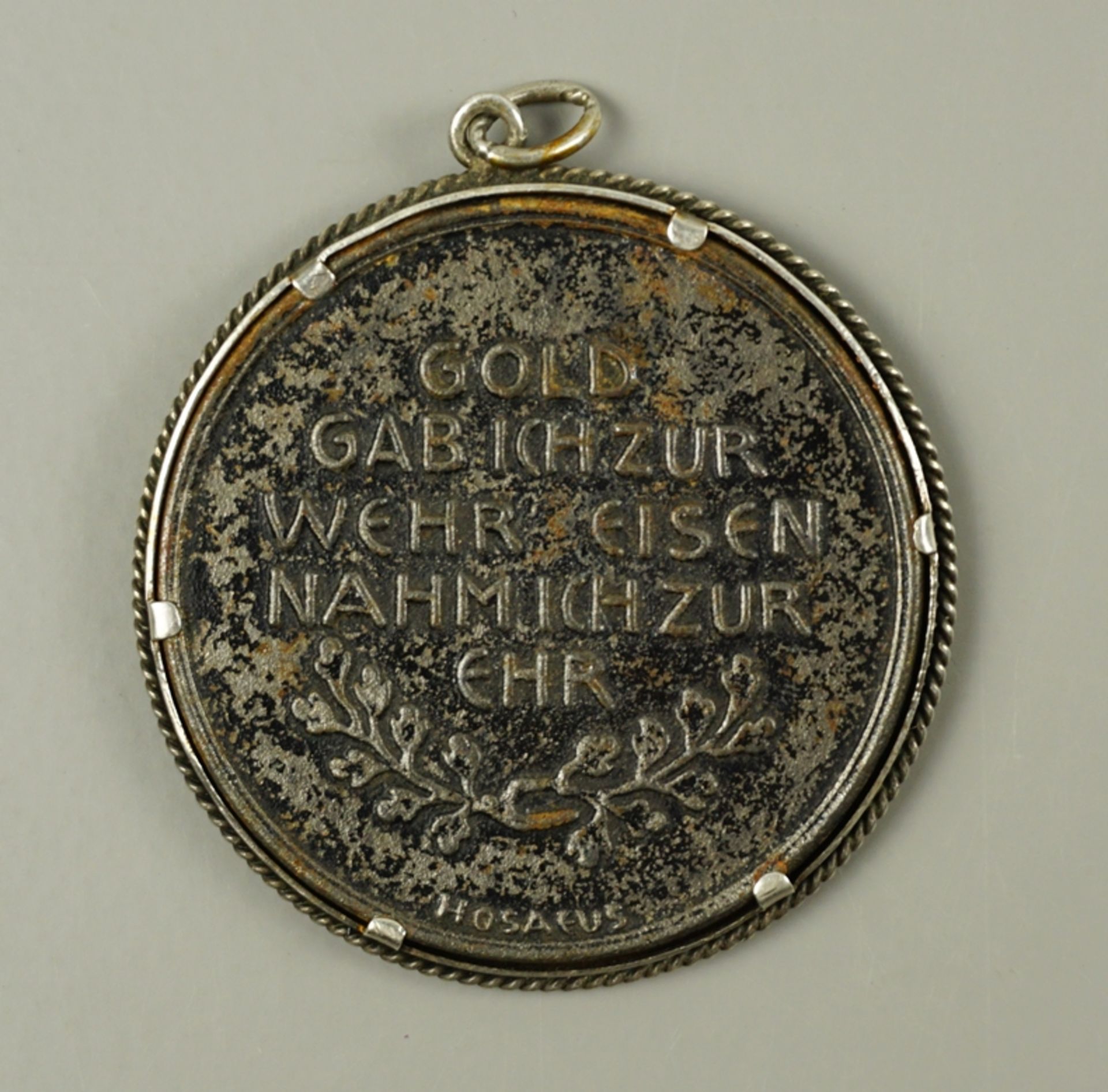 Medaille "In Eiserner Zeit" 1916, in Silberzarge - Image 2 of 2