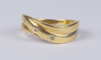 Ring mit 3 kleinen Brillanten, 585er Gold, Gew.3,14g