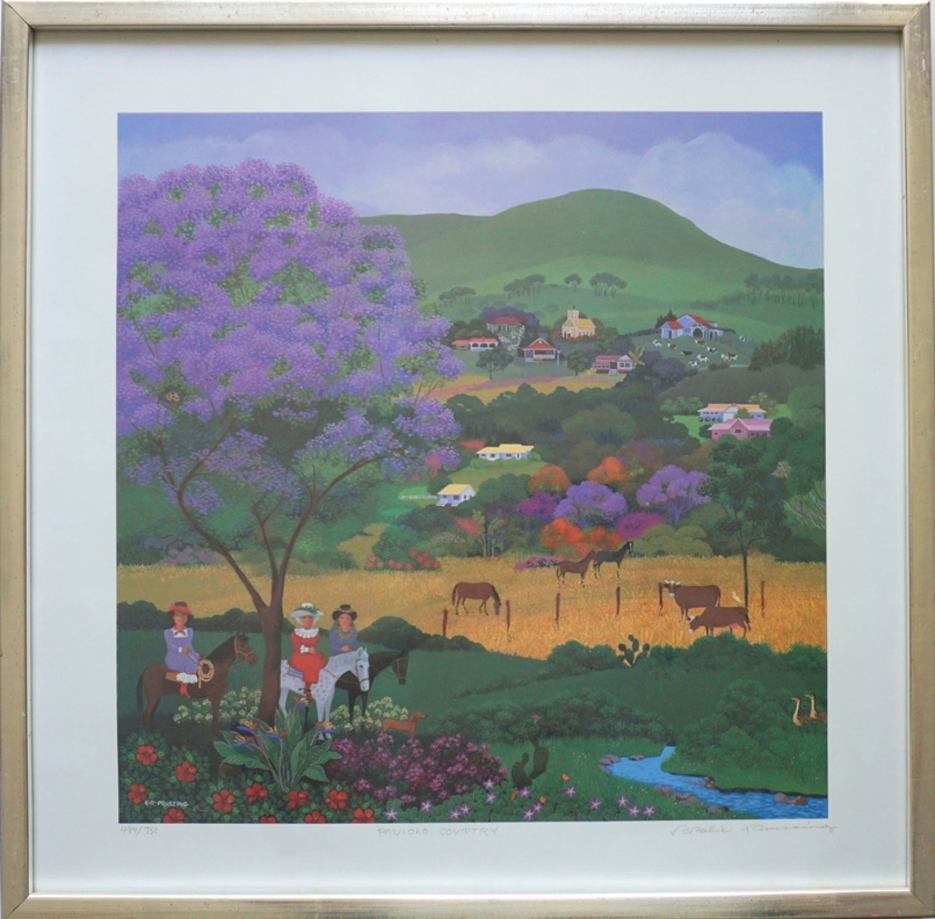 Rosalie Prussing (1924-2011, Hawaii), "Paniolo Country", Offsetprint - Image 2 of 4