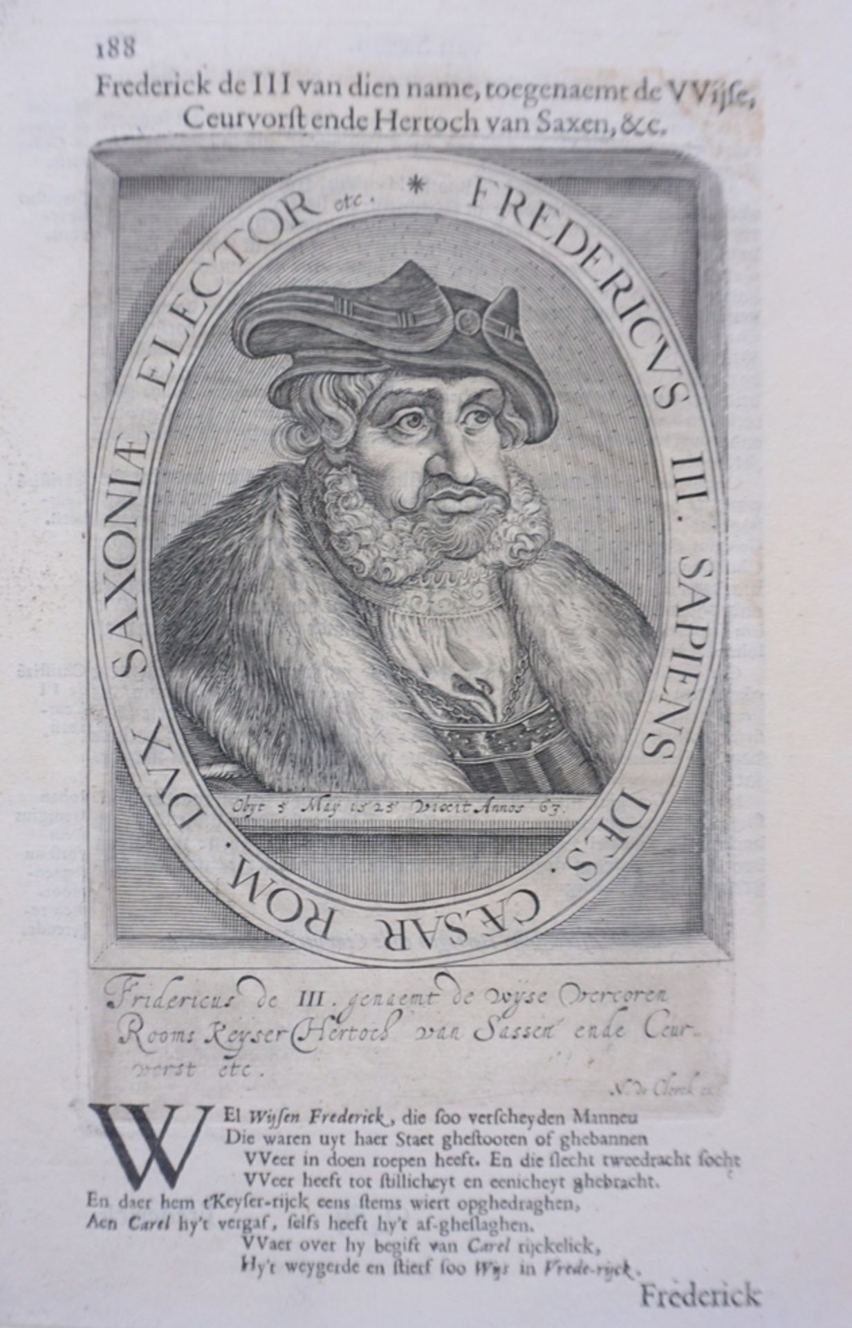 N. de Clerck, 2 Porträts sächsischer Adliger, ca. 1615, Kupferstiche - Image 4 of 5
