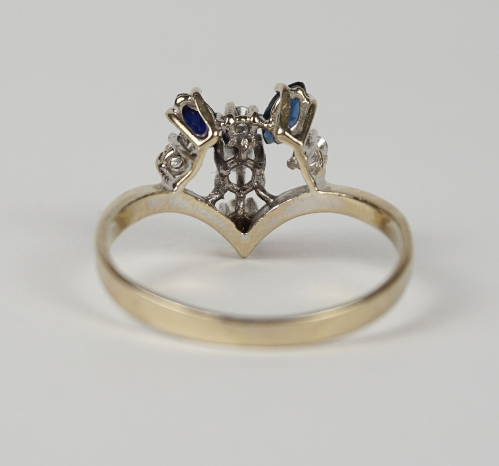 Saphir-Brillant-Ring, 585er Weißgold, Gew.2,92g - Bild 2 aus 2
