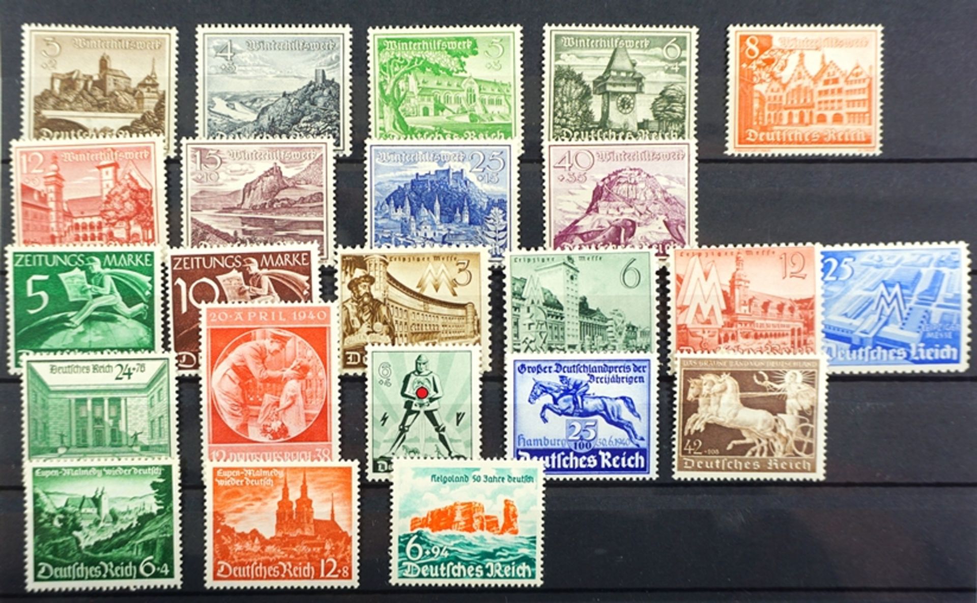Deutsches Reich 1939-1940, ohne Blöcke, komplett, postfrisch (Mi.Nr.730 -750), ungeprüft