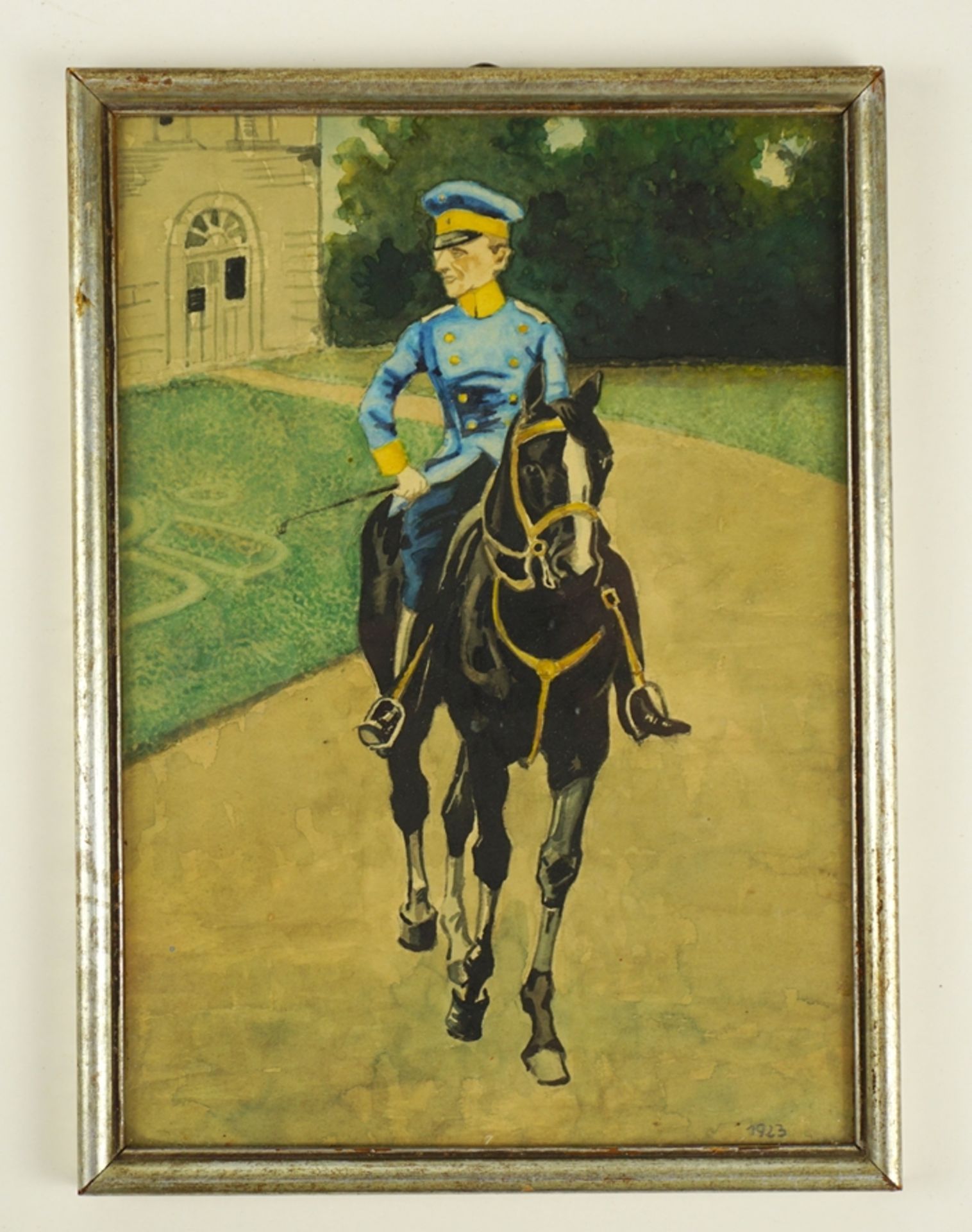 "Offizier zu Pferd", 1923, Aquarell