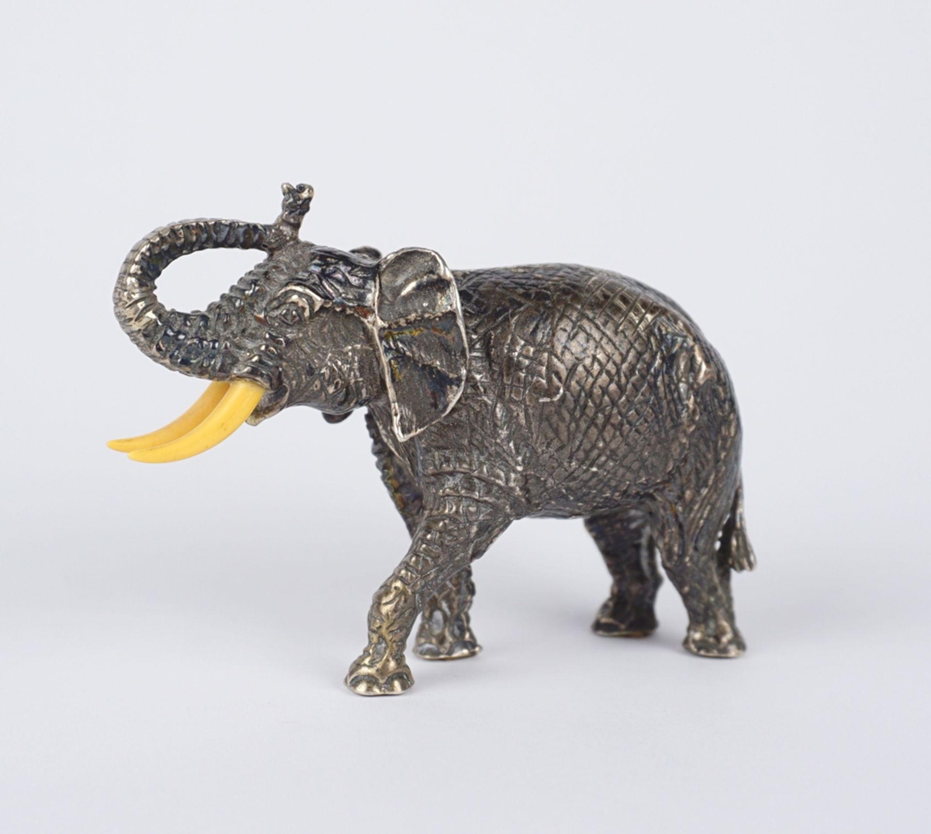 Silberminiatur "Elefant", Aldo Morsiani, Vicenza, 1944-68, 800er Silber  - Bild 2 aus 3