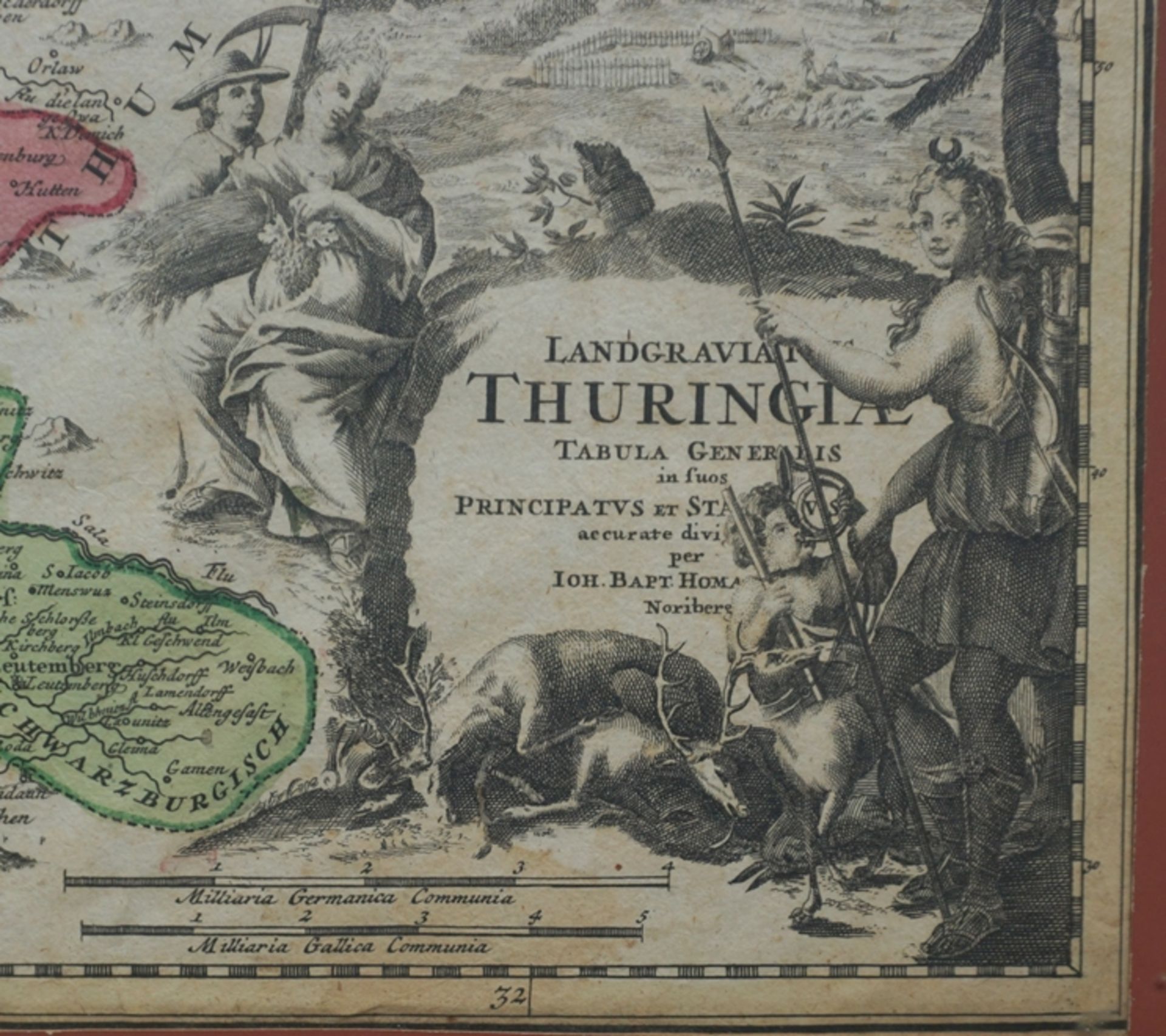 Johann Baptist Homann (1664, Oberkammlach - 1724, Nürnberg), "Landgraviatus Thuringiae", ca. 1715, - Image 2 of 2
