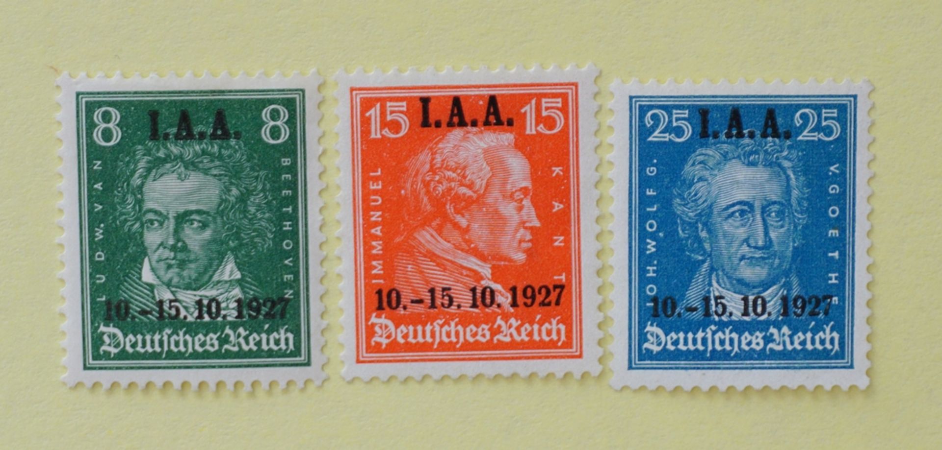 Dt.Reich: Tagung des internationalen Arbeitsamtes m. schw. bdr. Aufdruck "I.A.A. 10.-15.10.1927", u