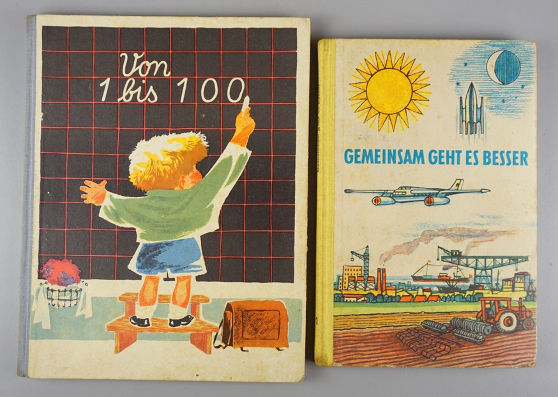 2 Schulbücher, Volk und Wissen, Volkseigener Verlag Berlin, DDR, 1958 und 1961