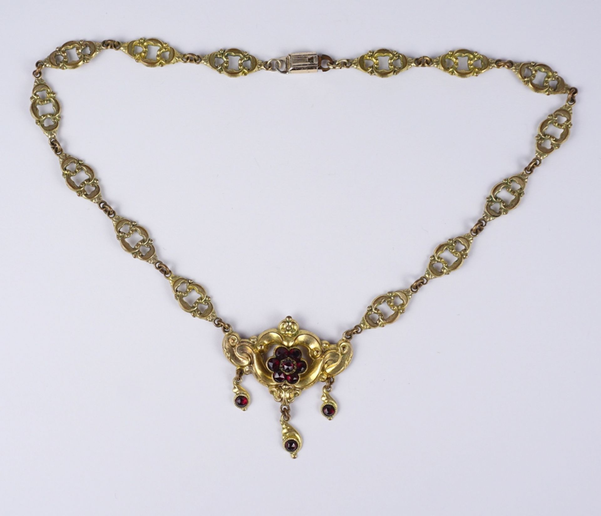 Granatcollier, Doublé, Böhmen um 1900 - Bild 2 aus 3