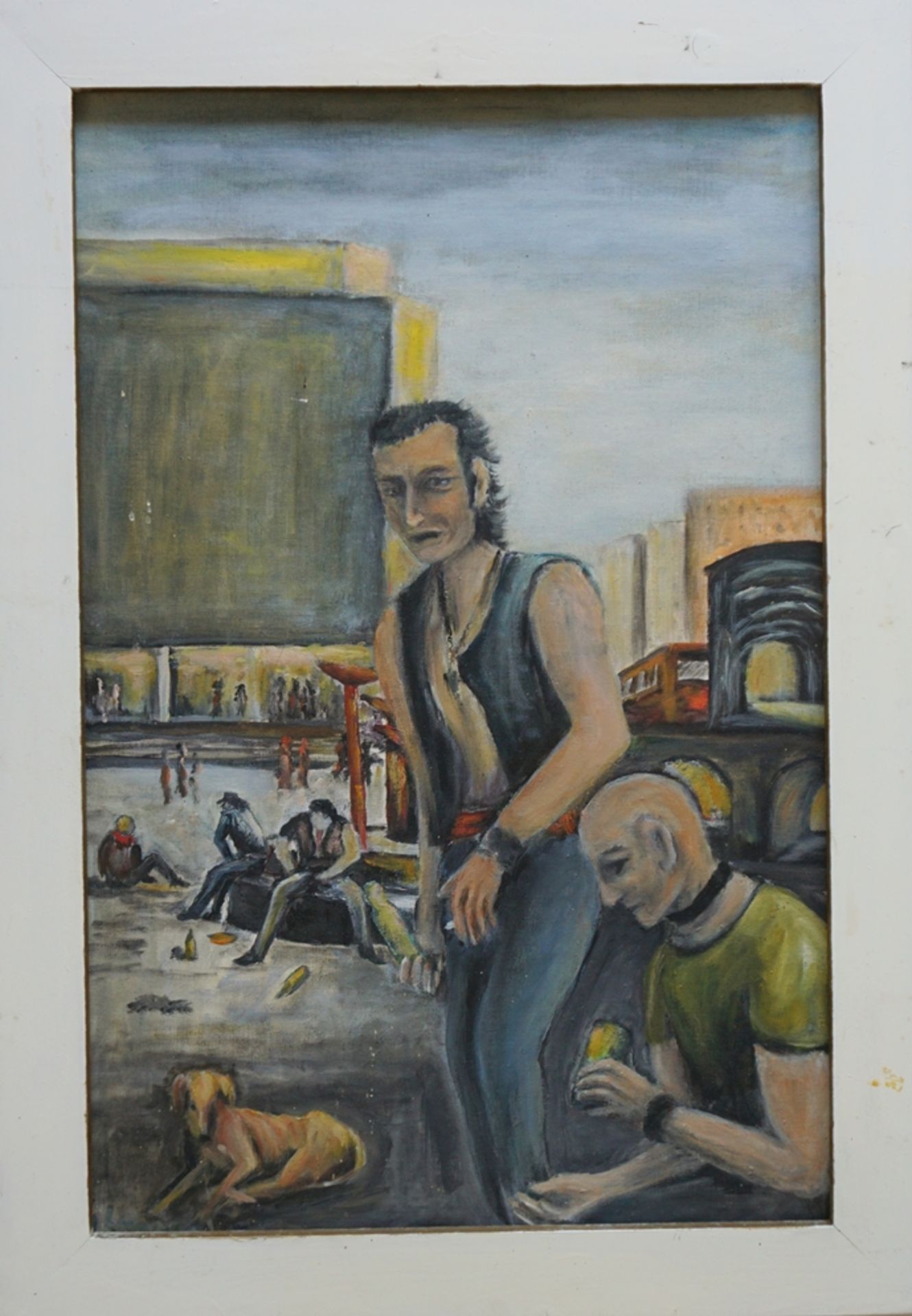 Gerd Lompa, 2 Gemälde "Berliner Szene", 1997, Öl/Hf.  - Bild 3 aus 3
