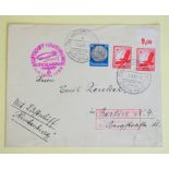 Privat-Umschlag mit 2 Flugpostmarken, 10 Pf. und v. Hindenburg 80 Pf Mark