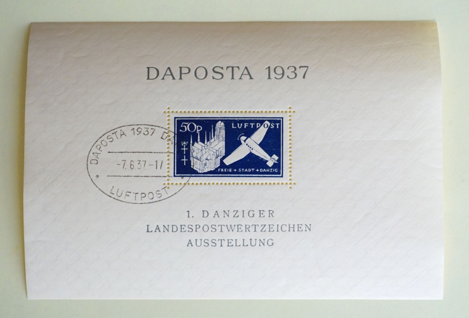 Blockausgabe Danziger Landespostwertzeichen "DAPOSTA" 2 Stück, 06.06.1937 - Bild 4 aus 5