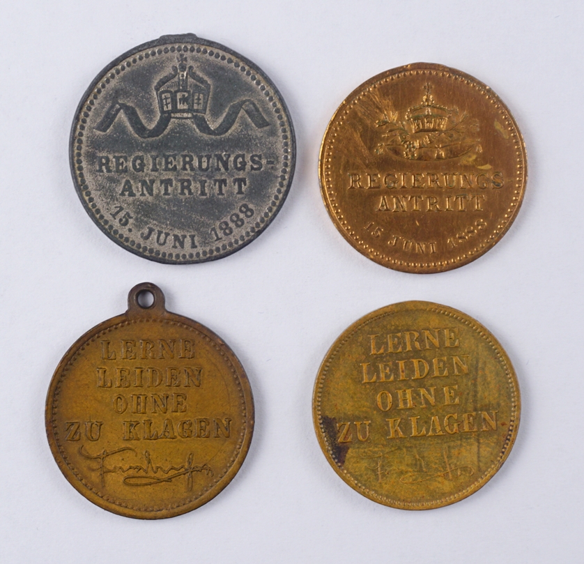 4 Medaillen, 1888, Preussen, Kupfer/Bronze, ss - Bild 2 aus 2