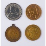 4 Medaillen, 1888, Preussen, Kupfer/Bronze, ss