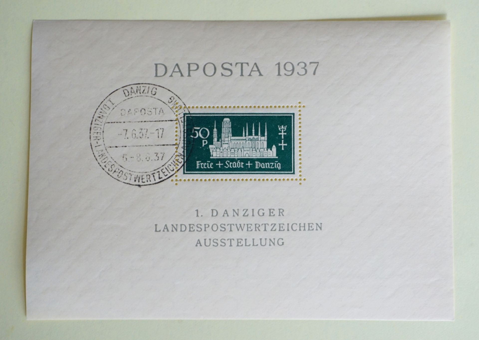 Blockausgabe Danziger Landespostwertzeichen "DAPOSTA" 2 Stück, 06.06.1937 - Bild 2 aus 5
