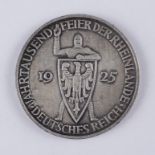 5 Reichsmark, Jahrtausendfeier Reinlande, 1925, A, 500er Silber