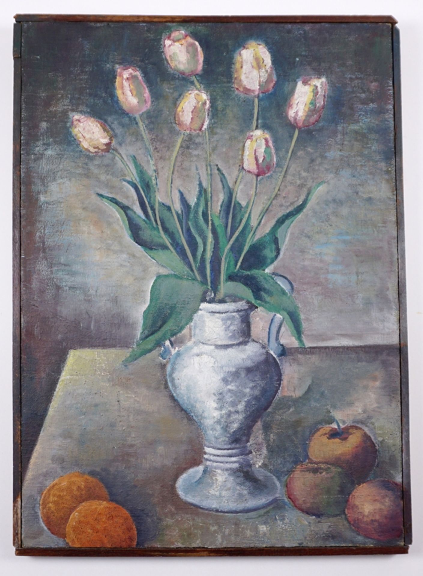 Franz Johannes Müller (1900, Hannover - 1978, Leer), "Stillleben mit Tulpen", Öl/Lwd.