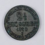 Oldenburg, 2½ Groschen, 1858, 375er Silber