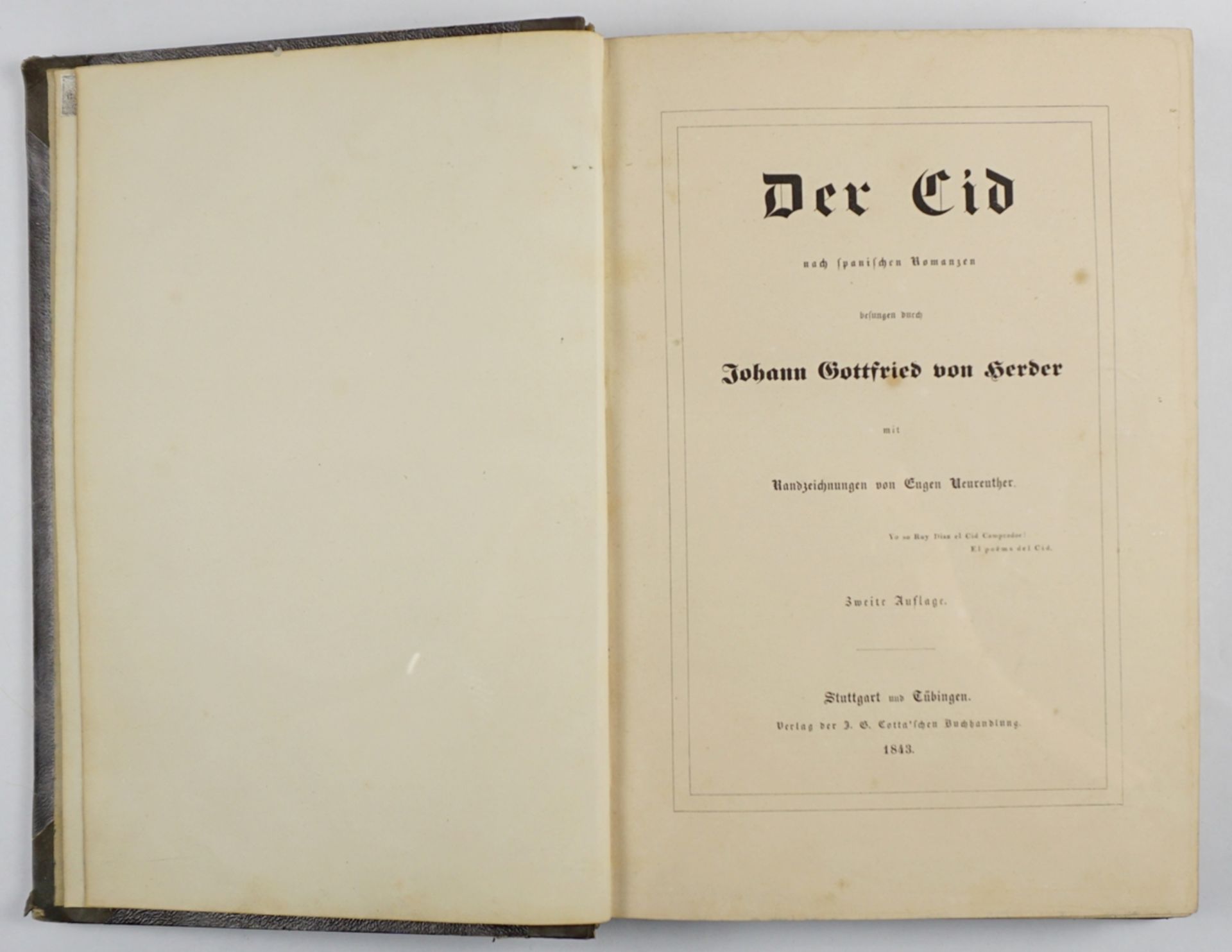 Der Cid nach spanischen Romanzen besungen durch Johann Gottfried von Herder, 1843 - Bild 2 aus 4