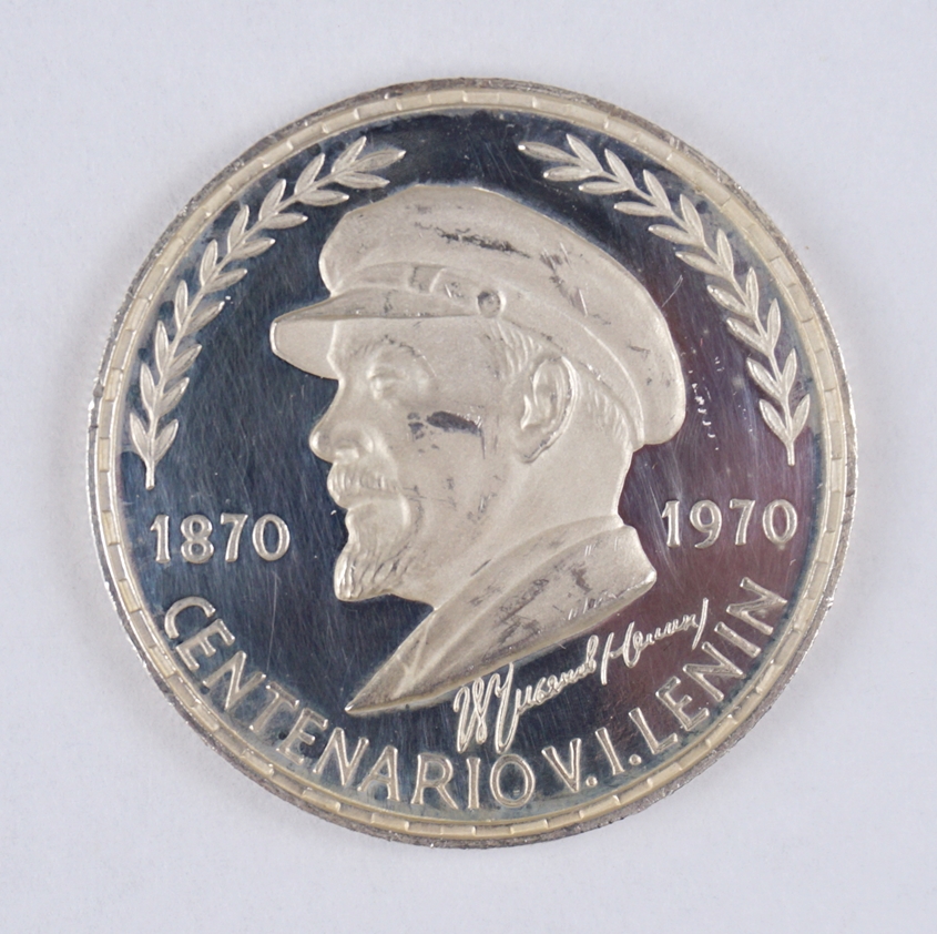 75 Pesetas Equatorial Guinea, Vladimir I.Lenin, Feinsilber, 0,999, Gew.15g