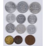 12 Kleinmünzen / Notgeld, Deutsches Reich, Weimarer Republik, 1920er Jahre