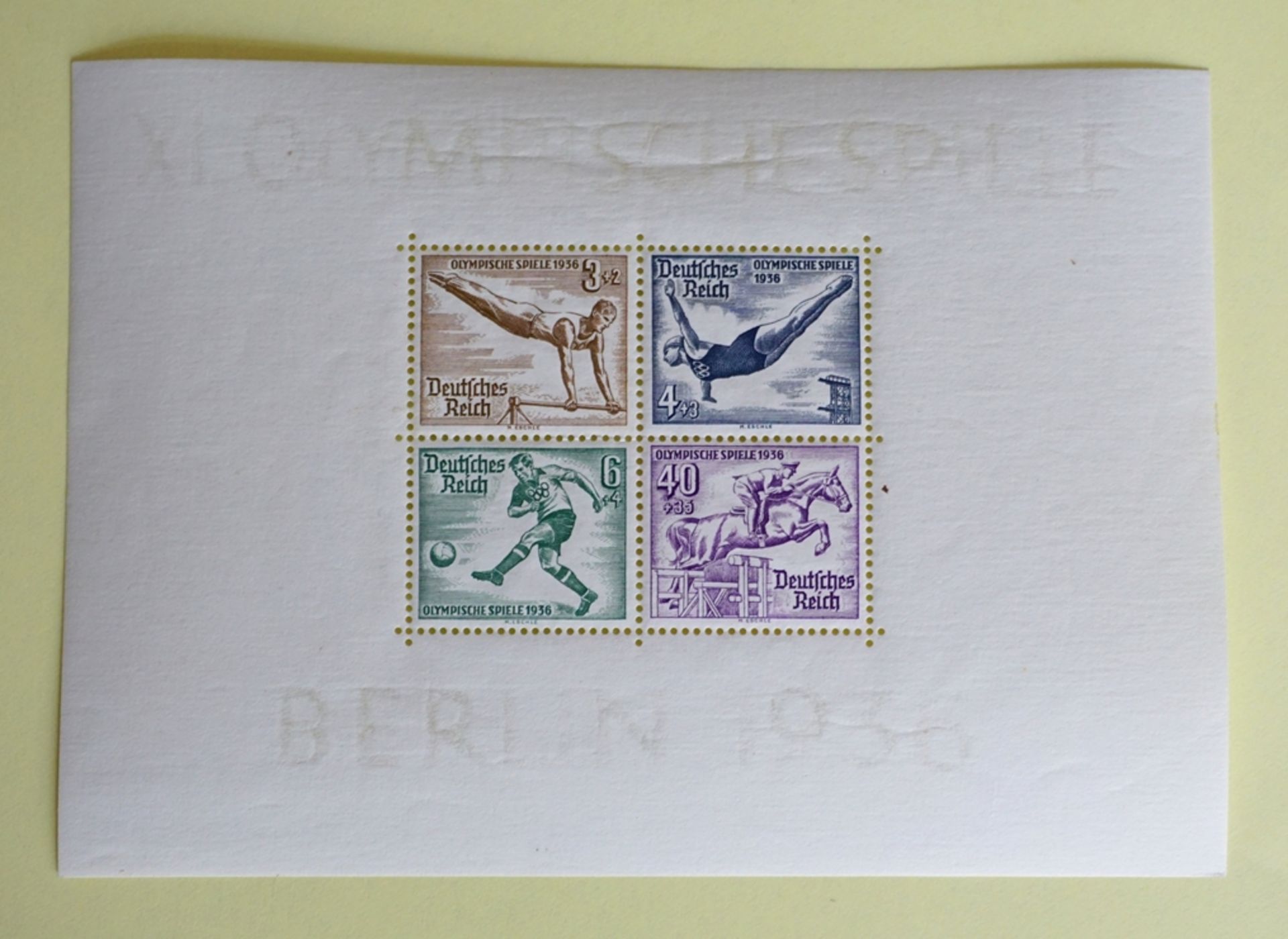 1.Blockausgabe Olympische Sommer-Spiele Berlin 1936 - Bild 2 aus 5