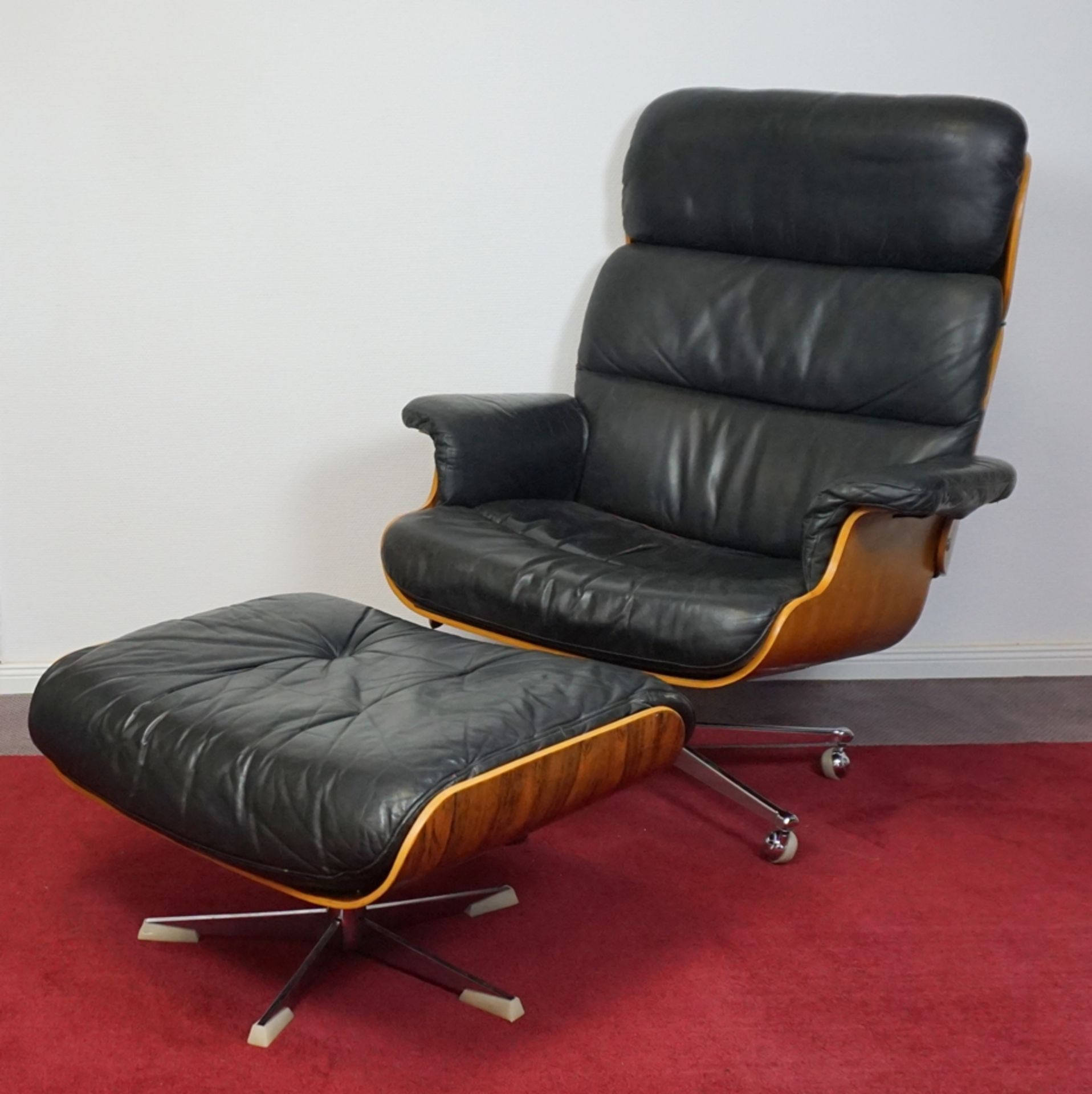 Lounge-Sessel mit Ottoman, 1960er Jahre