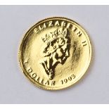 1 Dollar, Kananda, Königin Elizabeth II (1953 - 2022), Ahornblatt, 1/20 Unze, 999er Gold