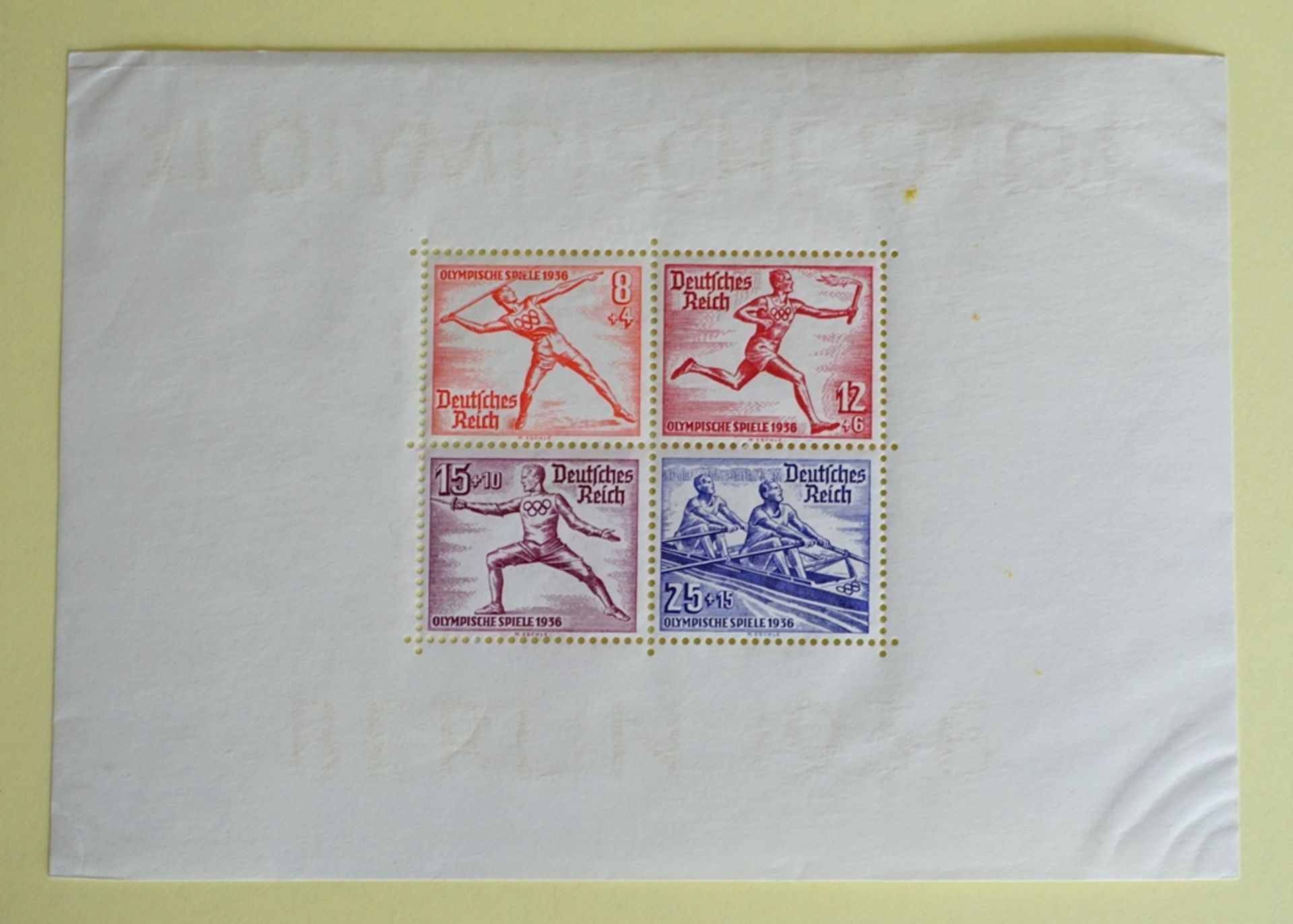 1.Blockausgabe Olympische Sommer-Spiele Berlin 1936 - Bild 4 aus 5