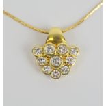 Diamant-Brillant-Anhänger an Kette, 750er Gold, Gesamt-Gew.6,77g