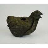 Fragment eines Huhns, wohl Japan, 19. Jh., Bronze