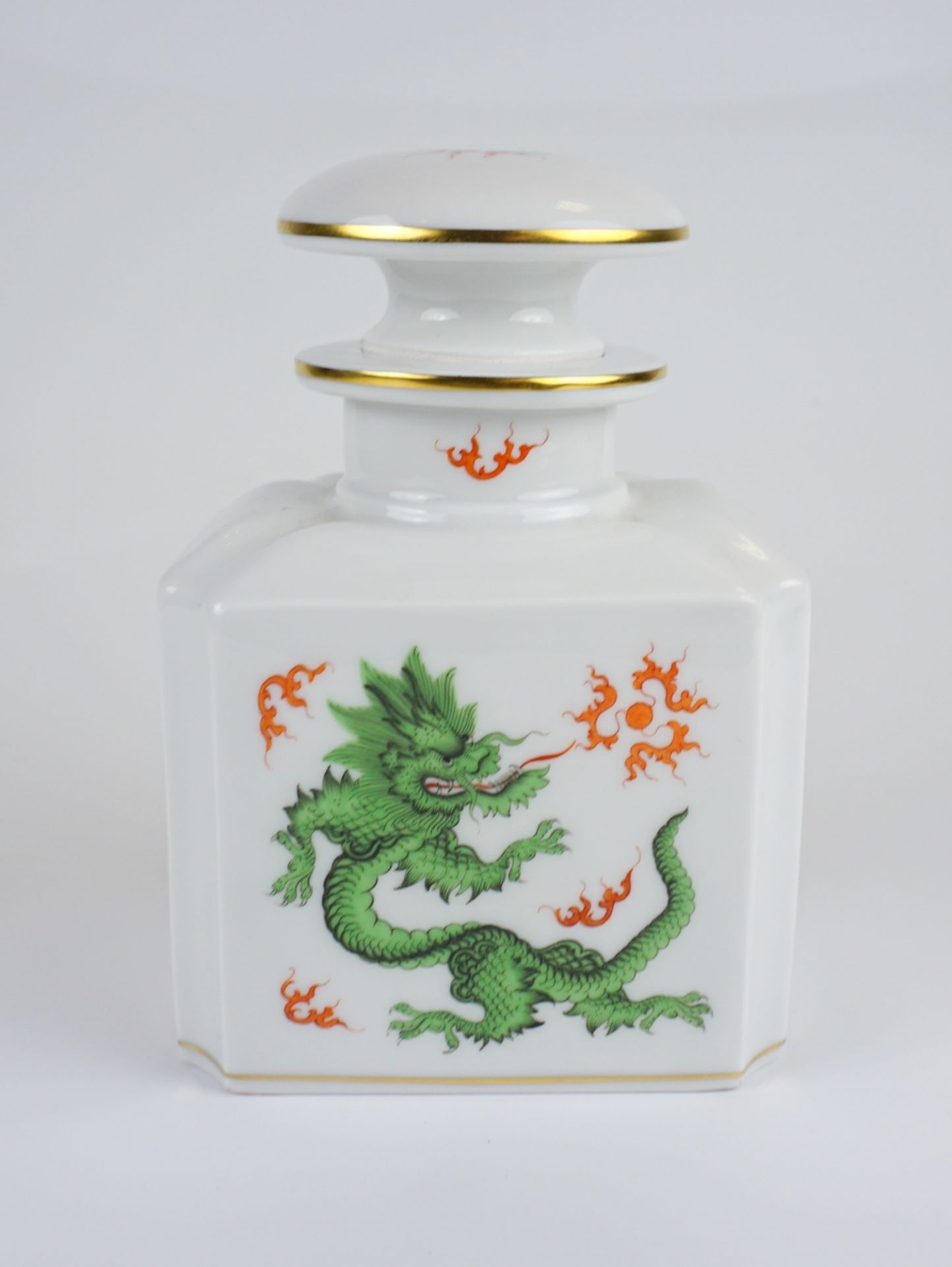 Große Teedose, Grüner Mingdrache, Meissen, 1970er Jahre - Bild 3 aus 5