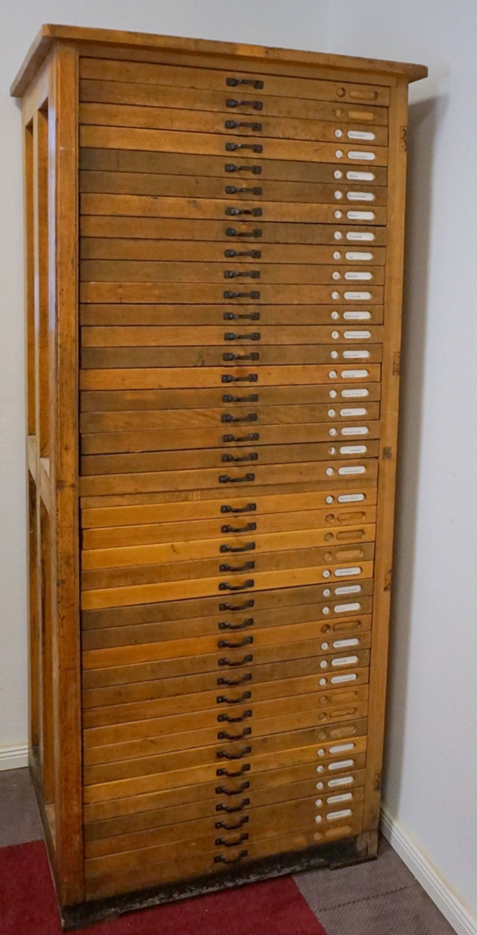 großer Letternschrank/Druckereischrank, 1. Hälfte 20. Jh.