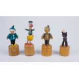 4 Wackelfiguren, darunter 2x Sandmännchen der DDR, Original-Erzgebirge