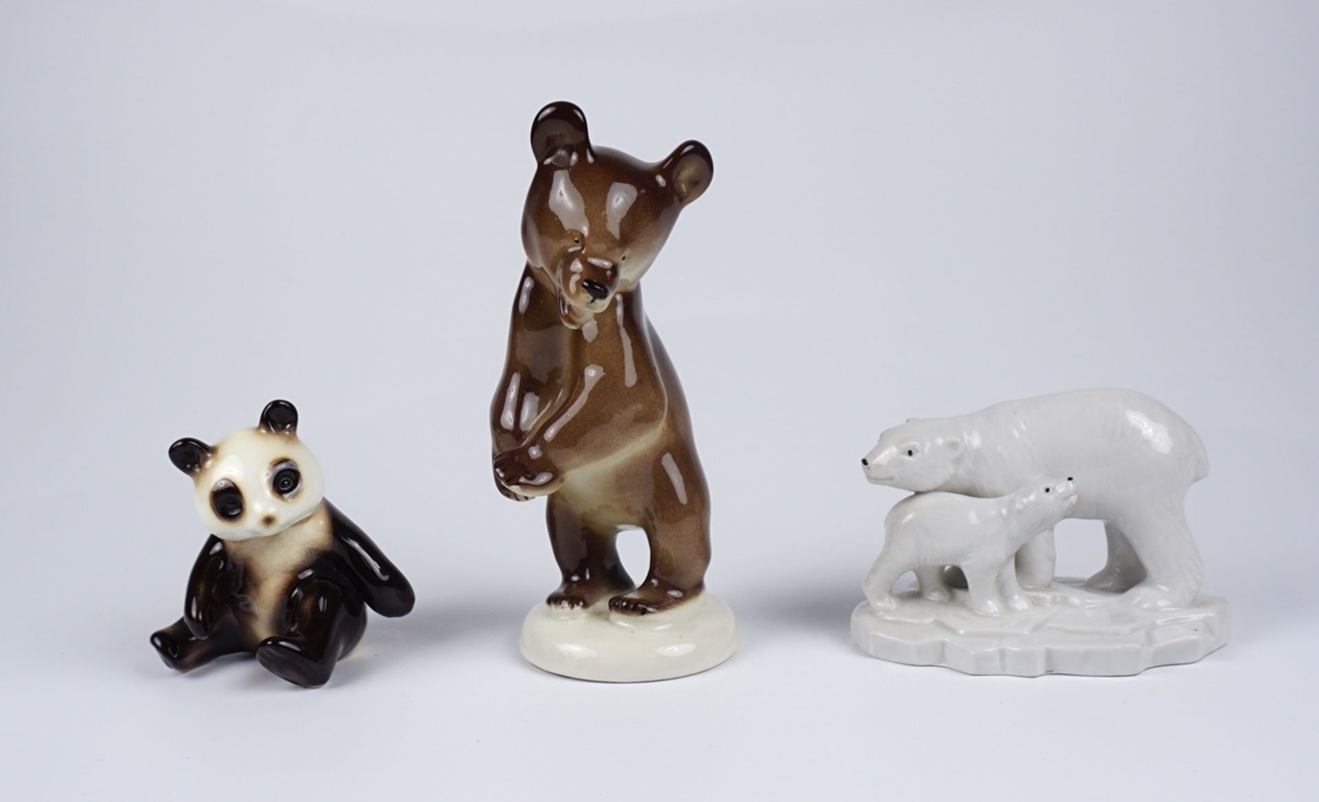 3 Figuren: Eisbären, Panda und Braunbär