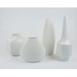 4 Vasen, Weißware, Heinrich Porzellan