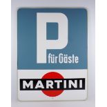 Parkplatzschild "P für Gäste", Martini-Werbung, 1970er Jahre