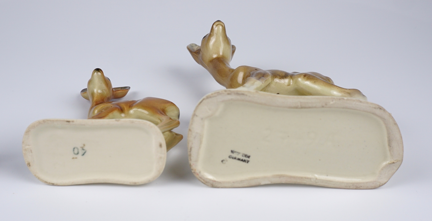 3 kleine Keramikrehe, u.a. Cortendorf - Image 2 of 2