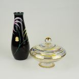 Vase, VEB Kunst-Glas Wasungen und Dose, DDR, 1960er Jahre