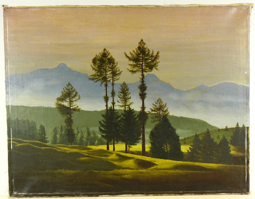 H. Eisele, "Bergpanorama", Mitte 20. Jh., Öl/Lwd. - Image 2 of 4