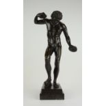 Tanzender Faun mit Becken, Replik nach Massimiliano Soldani-Benzi, 19.Jh., Bronze