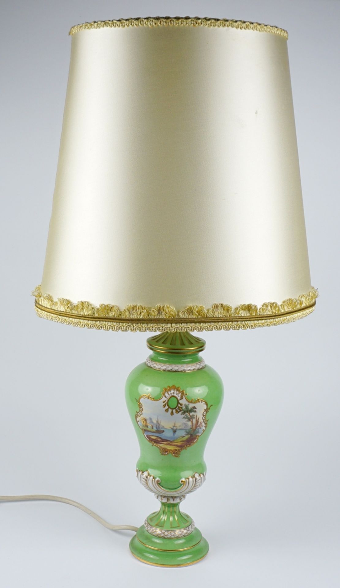 Lampe, Dresden Saxonia, Handmalerei, um 1890