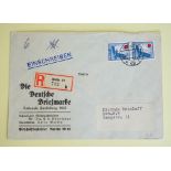 Privater Umschlag, Luftpostmarken, 2x 20 Pf.