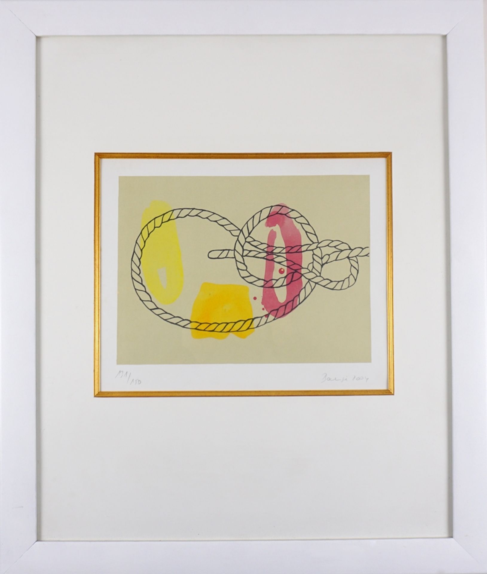 undeutlich signiert, 2 Farbsiebdrucke "Knoten", 2004